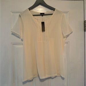 Talbots Cream Short Sleeve Top